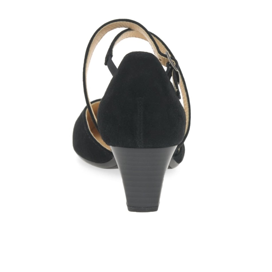 Escarpins Modernes à Bride Croisée Pour Femmes Callow Gabor | Daim Noir Exclusif